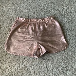 Art Class Rose Gold Metallic Gym Shorts 10/12